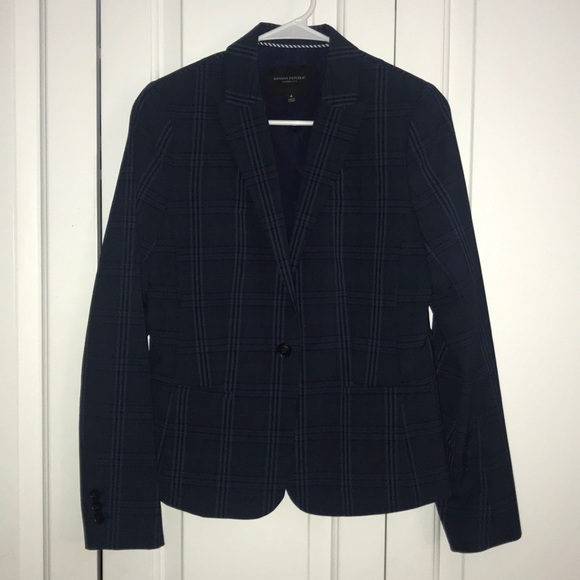 Blue Plaid Blazer - Picture 1 of 3